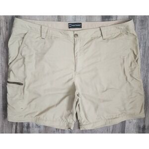 Scottevest TEC Cargo Shorts* Mens 44 Beige Nylon Multi-Pocket Travel Hiking